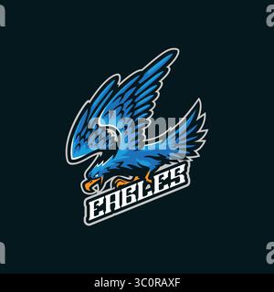 Eagles mascot logo design with modern illustration concept style for badge, emblem and t shirt printing. Eagles illustration for sport team.. Stock Vector