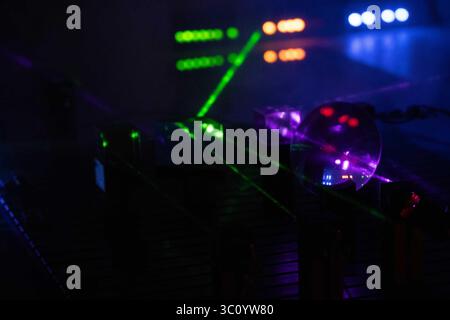 Displaying high-quality images or patterns using laser projectors. Stock Photo