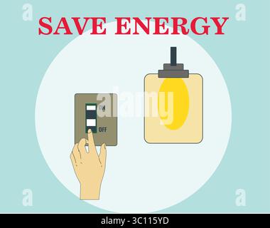 Save Energy Vector Line art Stock Vector