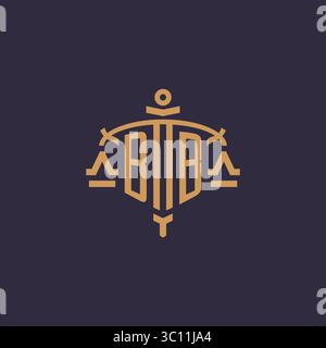 Monogram BB logo for legal firm with geometric scale and sword style vector graphic Stock Vector