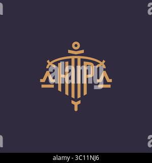 HP logo initial with geometric shield shape design style vector graphic ...