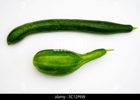 organically grown cucumbers Stock Photo