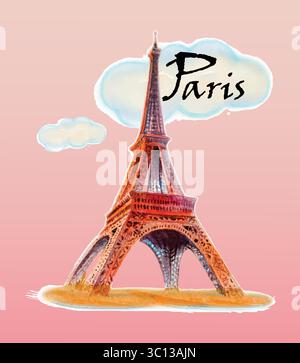 Eiffel tower symbol of paris, Travel information cards, Business brochure template of flyer magazines, posters, postcard, book cover, banners, Layout, Stock Vector