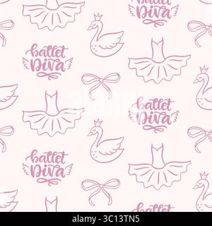 Ballet Dancer Dress Ballerina Seamless Pattern Stock Vector
