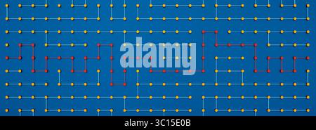 Node tree, industrial process, connected, abstract. Node tree, industrial process, connected, abstract. Network, connections, automatic construction of a path with red nodes and lines, progress, technology. 3D animation img node tree009s01 connected Stock Photo