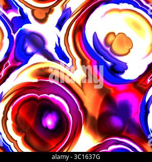 Colorful Bubble Liquid Marble Texture – Intense Glossy Swirl Background in Red, Purple, Blue for Artistic and Experimental Designs Stock Photo