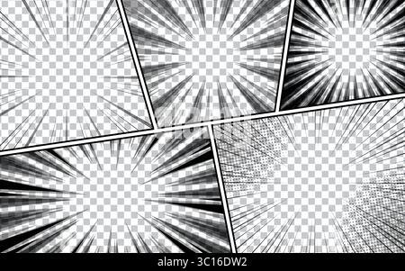 Black and white manga comic abstract scene page background. vector ...