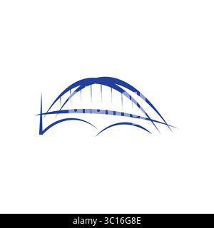 Modern bridge logo design concept. Bridge icon vector logo. architecture illustration sign collection. construction symbol or logos inspiration. Stock Vector