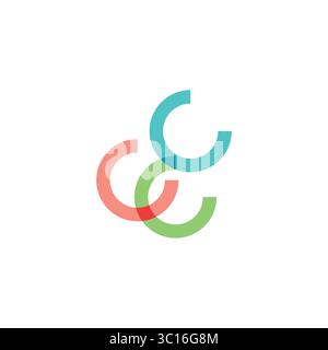Initials CCC letter logo design. CCC logo design initial letter monogram vector image Stock Vector