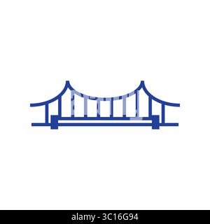 Modern bridge logo design concept. Bridge icon vector logo. architecture illustration sign collection. construction symbol or logos inspiration. Stock Vector