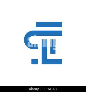 CL initial with pillar logo design, luxury law office logo style design ideas Stock Vector