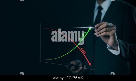 Risk reduction concept with the graph Stock Photo - Alamy