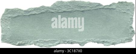 Crumpled light blue paper with torn edges. Realistic carton sheet with crumpled effect. Blue cardboard background with rough border for collage Stock Photo