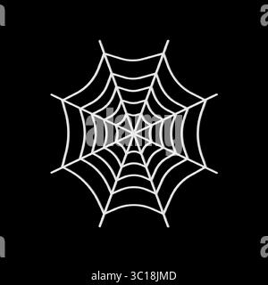 Intricate spider web on black background Stock Vector