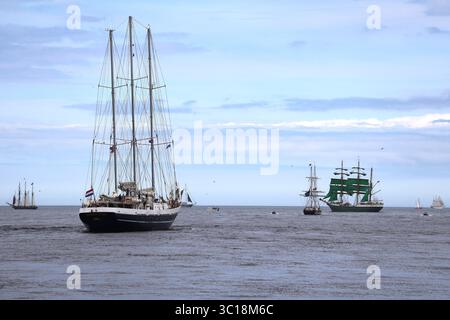 Port of Aberdeen, Scotland 22th July 2025.Tall Ships are leaving Aberdeen Harbour Stock Photo
