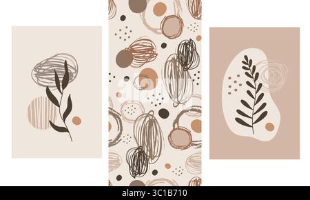 Trendy abstract prints and pattern for Boho interior vector Stock Vector