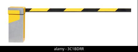 Closed Car Barrier isolated on white background Stock Photo