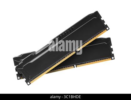 DDR RAM memory module isolated on white background Stock Photo
