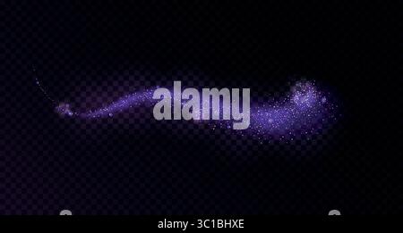 Abstract glowing wave with sparkles and shimmer. Isolated vector element on transparent background Stock Vector
