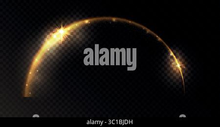 Glowing halo with sparkles and shimmer. Vector element isolated on transparent background Stock Vector