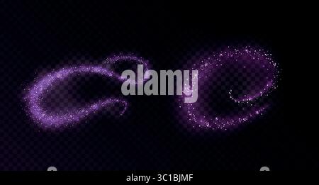 Vector design element of glowing abstract wavy, shine, glitter beam Stock Vector