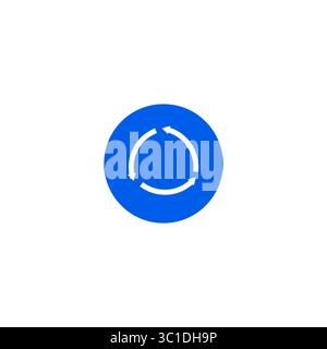 Recycle arrows icon. Blue circle shape. Circular motion symbol. Vector refresh process. Stock Vector
