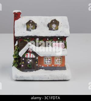 Bakery house decorated for Christmas isolated nature background with clipping path Stock Photo