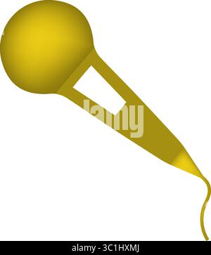 Golden Microphone Icon - Premium Audio and Award Symbol Vector Stock Vector