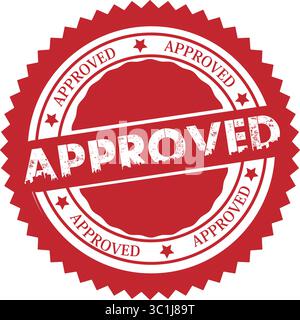 "Approved" Grunge Stamp Red Vector Seal for Validation & Certification Stock Vector