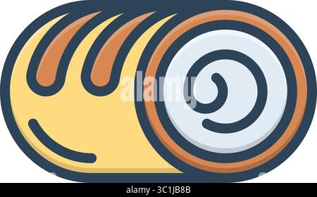 Icon for chocolate roll, chocolate Stock Vector