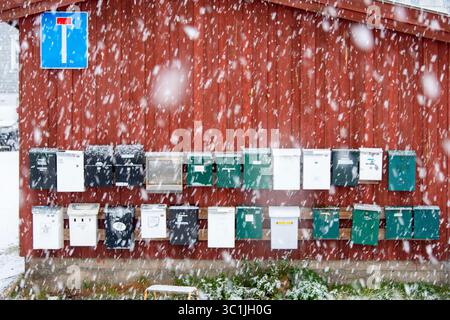 First Autumn Snow in Hammerfest - Norway Stock Photo