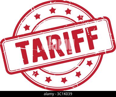 Tariff Red Grunge Rubber Stamp Vector Icon Stock Vector