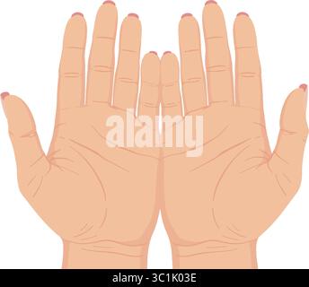 Open Hands Palms Up Vector Illustration Stock Vector