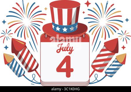 4th of July Independence Day Celebration Illustration Stock Vector