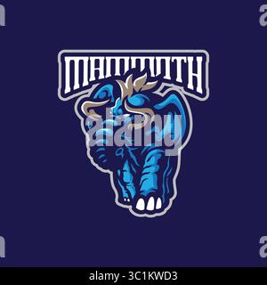 Mammoth mascot logo design vector with modern illustration concept style for badge, emblem and t shirt printing. Mammoth illustration for sport  team. Stock Vector