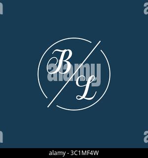 Initial letter BL logo monogram with circle line style vector graphic vector graphic Stock Vector