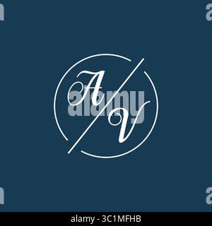 Initial letter AV logo monogram with circle line style vector graphic vector graphic Stock Vector