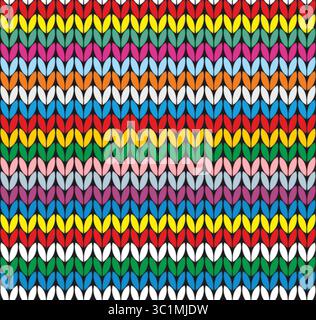 A seamless background with color knitted fabric. Stock Vector