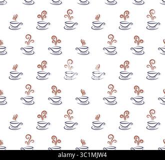 Seamless background with coffee cups. Stock Vector