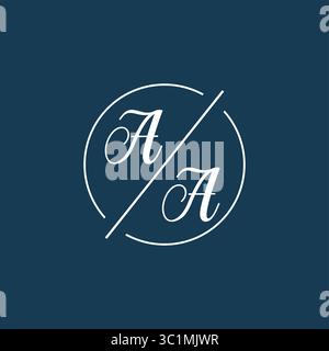 Initial letter AA logo monogram with circle line style vector graphic vector graphic Stock Vector