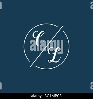 Initial letter CL logo monogram with circle line style vector graphic vector graphic Stock Vector