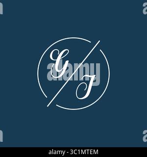 Initial letter GI logo monogram with circle line style vector graphic vector graphic Stock Vector