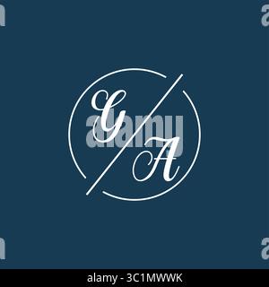Initial letter GA logo monogram with circle line style vector graphic vector graphic Stock Vector