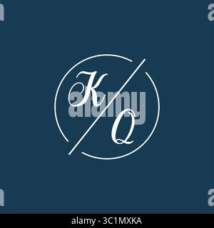 Initial letter KQ logo monogram with circle line style vector graphic vector graphic Stock Vector