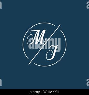 Initial letter MI logo monogram with circle line style vector graphic vector graphic Stock Vector