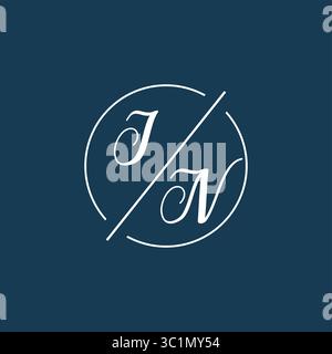 Initial letter IN logo monogram with circle line style vector graphic vector graphic Stock Vector