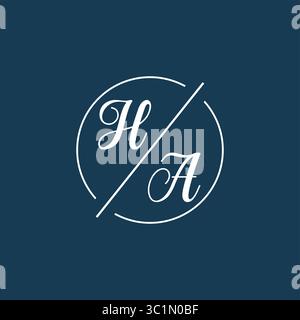 Initial letter HA logo monogram with circle line style vector graphic vector graphic Stock Vector