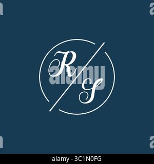 Initial letter RS logo monogram with circle line style vector graphic vector graphic Stock Vector