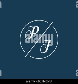 Initial letter PI logo monogram with circle line style vector graphic vector graphic Stock Vector