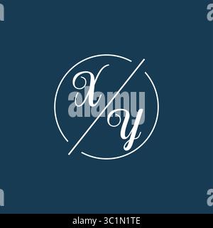 Initial letter XY logo monogram with circle line style vector graphic vector graphic Stock Vector